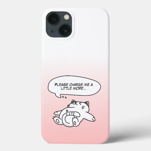 Tired Kitty Black and White Painted Cat iPhone 13 Case