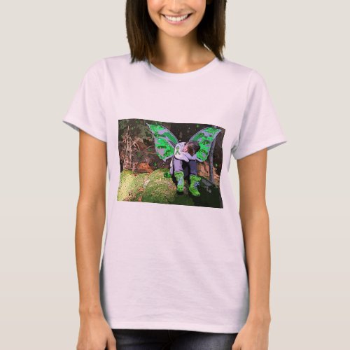 Tired Lyme Disease Warrior with Angel Wings Cell T_Shirt