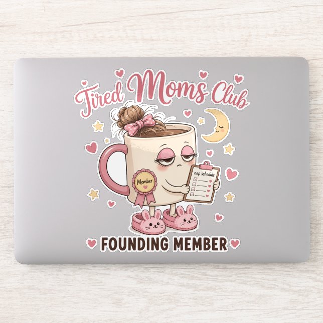 Tired Mom Loading Please Insert Coffee Funny Sticker (Computer)