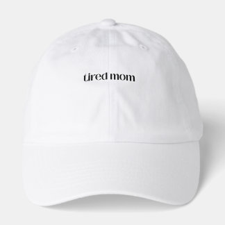 "tired mom" Minimalist Aesthetic Typography  Hat