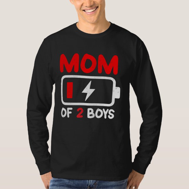 Tired Mom Two Boys Twin Mothers Day From Husband S T-Shirt (Front)