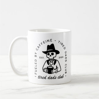 Tired new dad club custom date funny coffee cowboy mug
