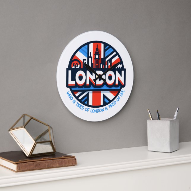 Tired of London Large Clock (Office)