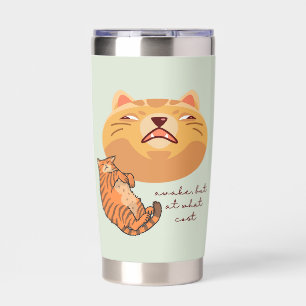 Tired Orange Cat Insulated Tumbler