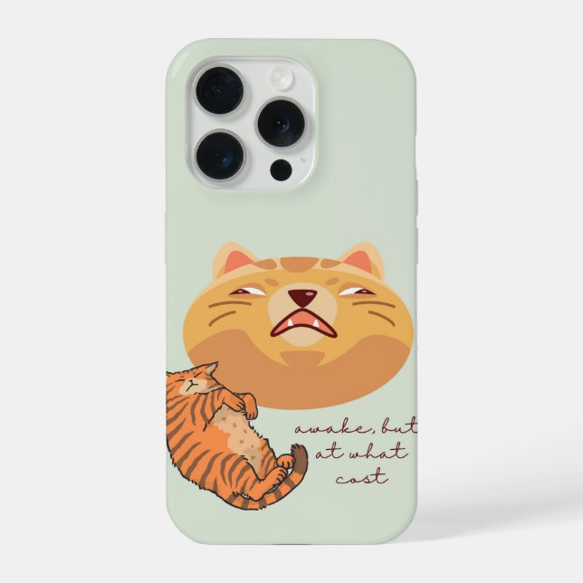 Tired Orange Cat Iphone Case (Back)