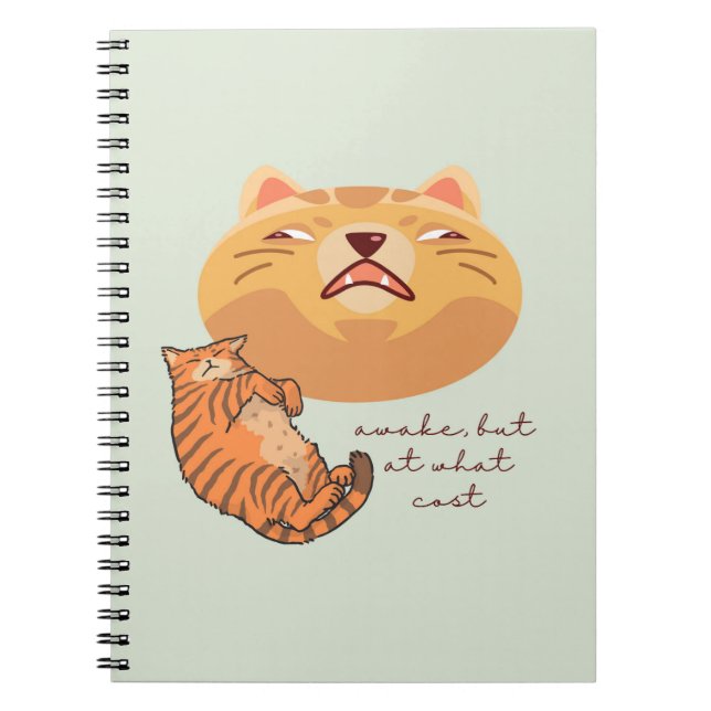 Tired Orange Cat Notebook (Front)
