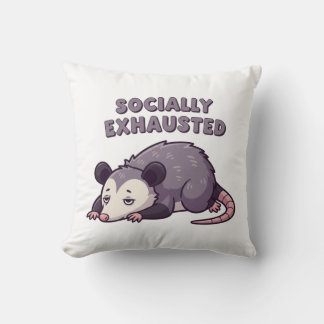 Tired Retro Possum Square Comfort Pillow