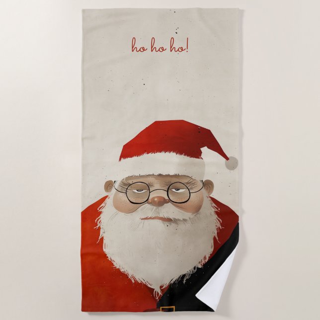 Tired Santa Beach Towel (Front)