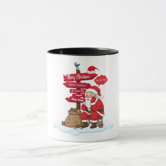 Tired Santa Black Combo Mug Christmas Coffee Gift