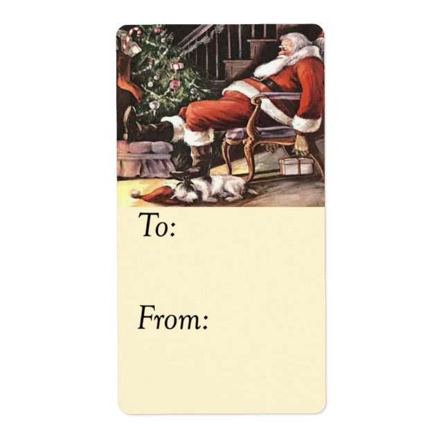 Tired Santa Gift Tag (Front)