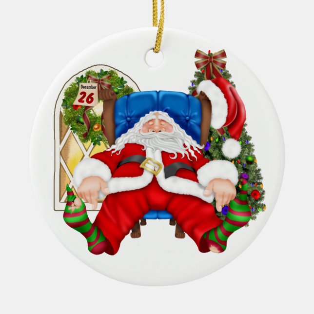 Tired Santa - SRF Ceramic Ornament (Front)