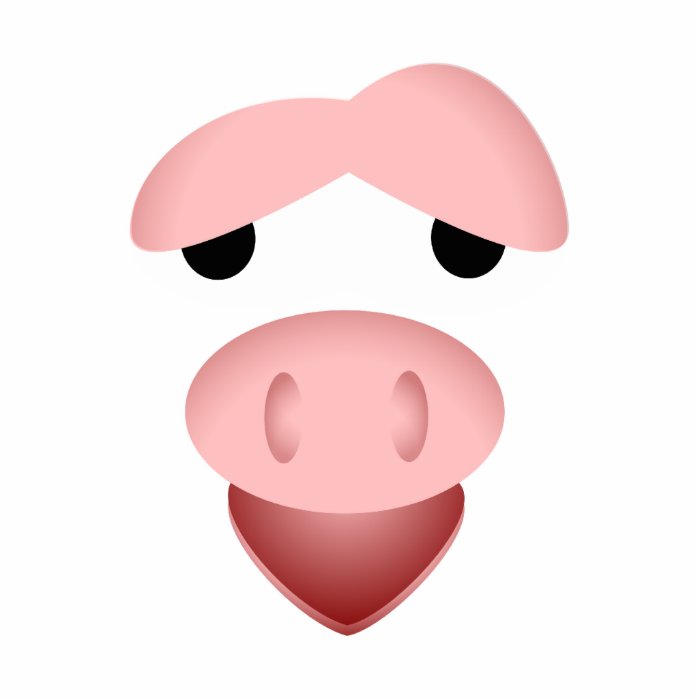 Tired Smiling Pig Face Photo Cut Outs