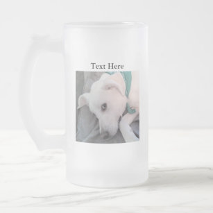 Tired St Patricks Day Dog Wearing Green Frosted Gl Frosted Glass Beer Mug