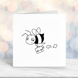 Tired Stressed Bee Holding Briefcase Self-inking Stamp