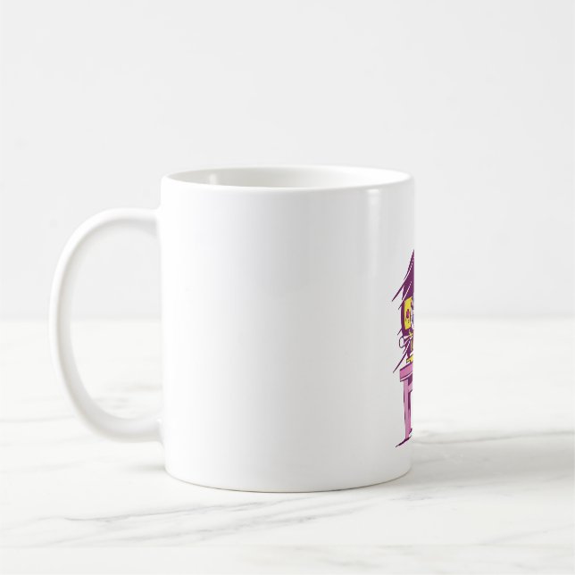 Tired unicorn with coffee  coffee mug (Left)