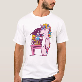Tired unicorn with coffee T-Shirt