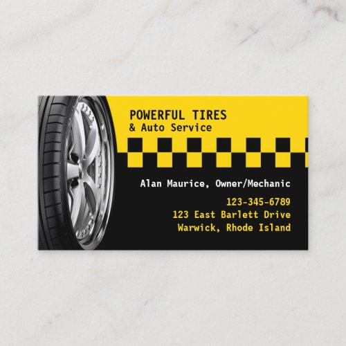 Tires Auto Repair Business Card