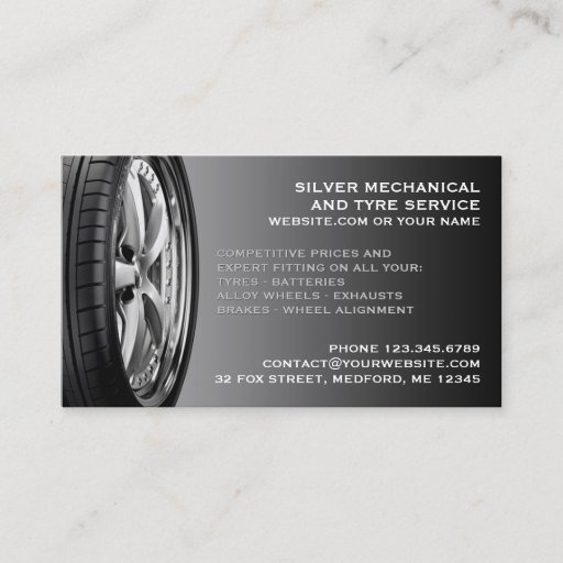 Customizable Tires Auto Repair Business Card