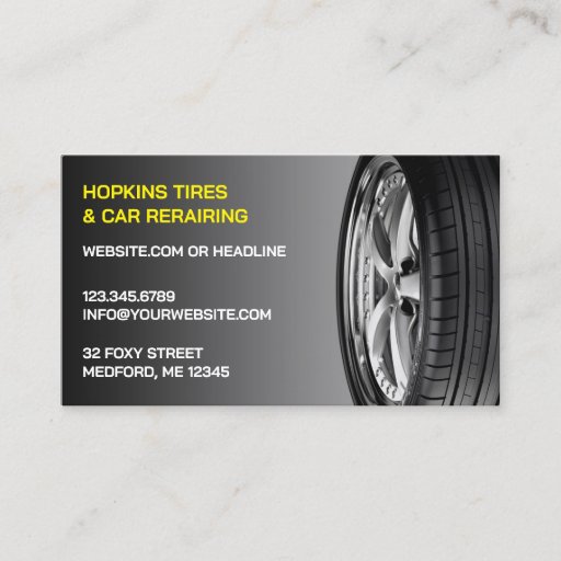 Customizable Tires Auto Repair Business Card