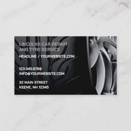 Tires Auto Repair Business Card