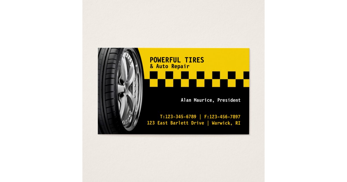 Tires Auto Repair Business Card