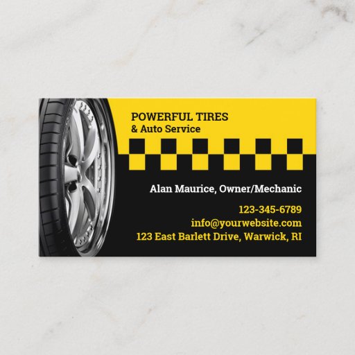 Customizable Tires Auto Repair Business Card