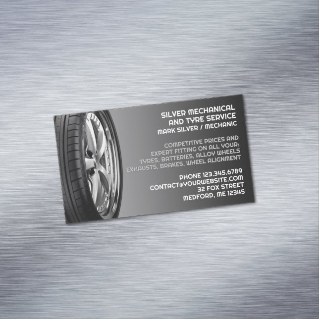Tires Auto Repair Business Card Magnet (In Situ)