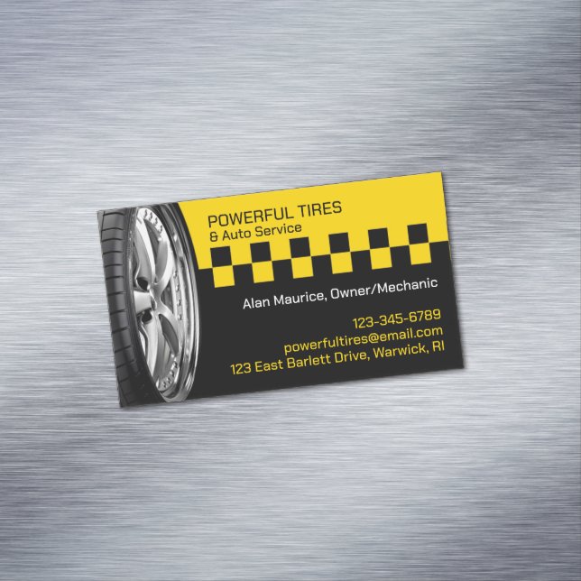 Tires Auto Repair Business Card Magnet (In Situ)