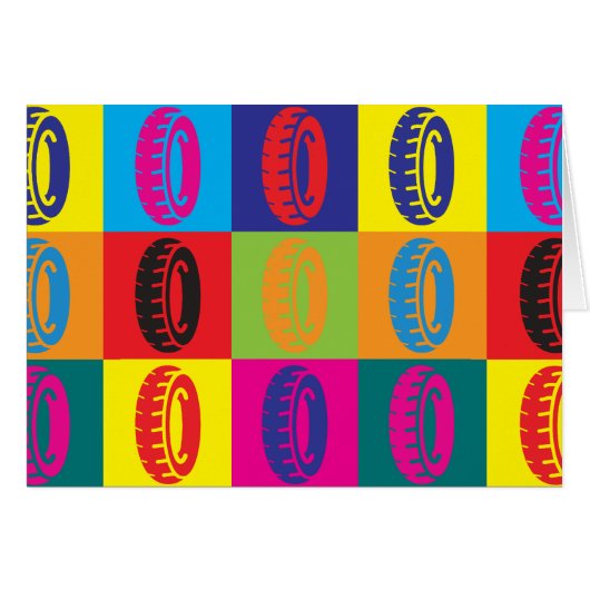 Tires Pop Art Cards (Front Horizontal)