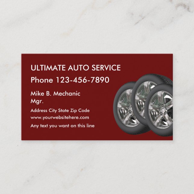 Tires Theme Automotive Businesscards Business Card (Front)
