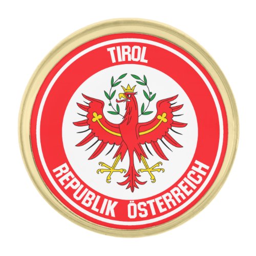 Tirol Round Emblem Gold Finish Lapel Pin