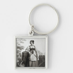 Tirollian Peasant Girl, 1817 Keychain