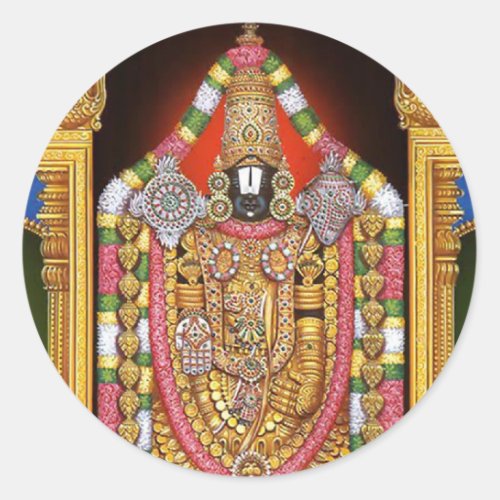 Tirupati Balaji Classic Round Sticker