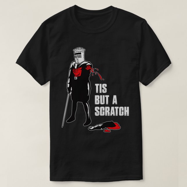 Tis But A Scratch The Holy Grail Pin T-Shirt (Design Front)