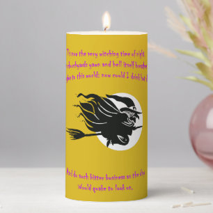 Tis Now The Witching Time Of Night Shakespearean  Pillar Candle