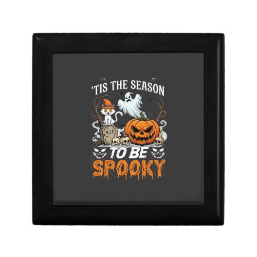 Tis Season Be Spooky Halloween Pumpkin Ghost Gift Box