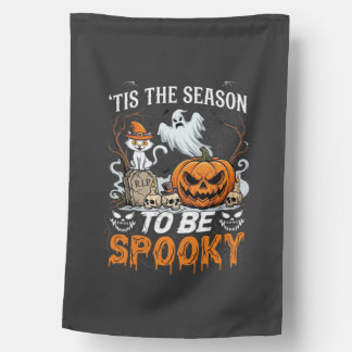 Tis Season Be Spooky Halloween Pumpkin Ghost House Flag