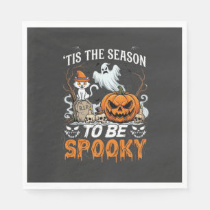 Tis Season Be Spooky Halloween Pumpkin Ghost Napkins