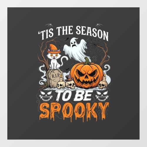 Tis Season Be Spooky Halloween Pumpkin Ghost Window Cling