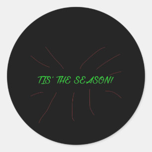 Tis Season Collection Graphic Minimal Clean Classic Round Sticker