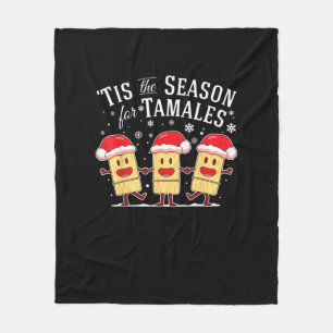 Tis Season For Tamales Christmas Funny Mexican Fleece Blanket