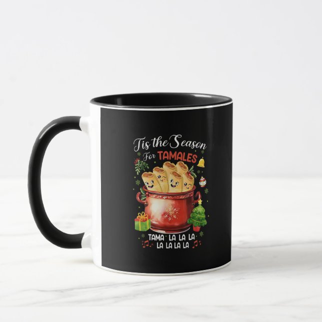 Tis Season For Tamales Christmas Mexican Food Mug (Left)