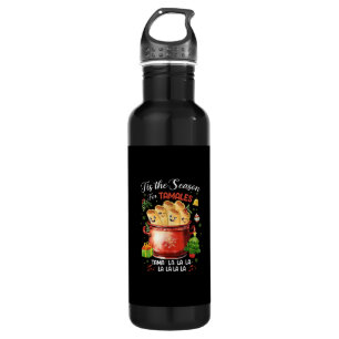 Tis Season For Tamales Christmas Mexican Food Stainless Steel Water Bottle