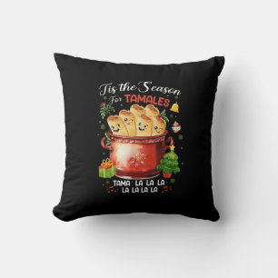 Tis Season For Tamales Christmas Mexican Food Throw Pillow