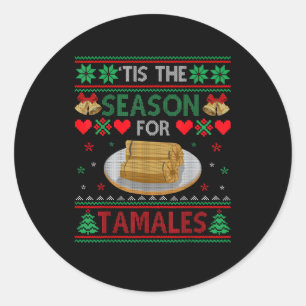 Tis Season For Tamales Funny Christmas Food Classic Round Sticker