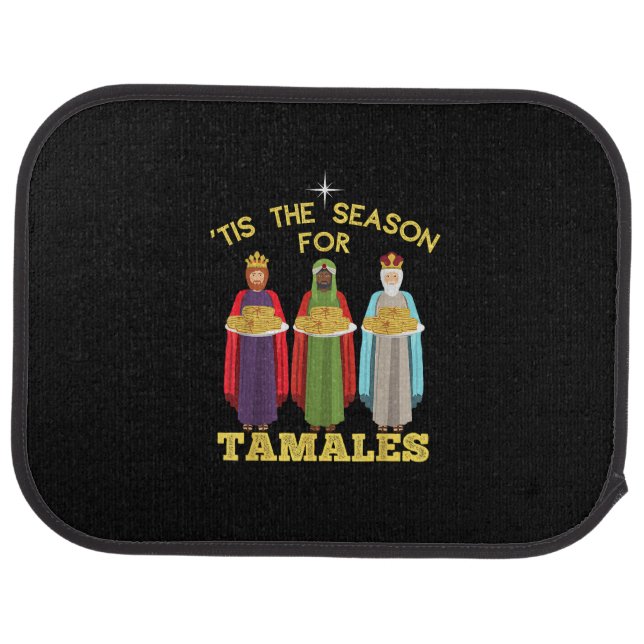 Tis Season For Tamales Funny Mexican Christmas Car Floor Mat (Rear)
