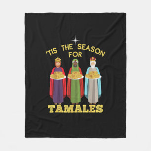 Tis Season For Tamales Funny Mexican Christmas Fleece Blanket