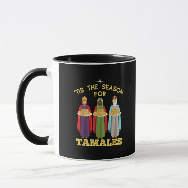 Tis Season For Tamales Funny Mexican Christmas Mug (Left)