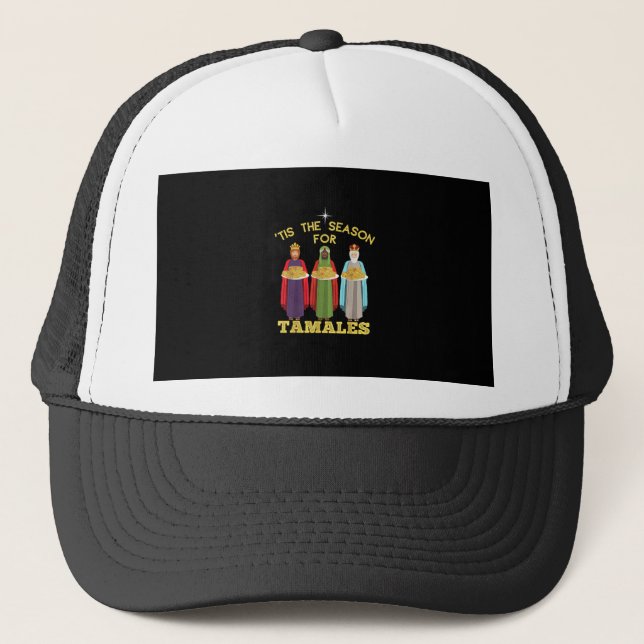 Tis Season For Tamales Funny Mexican Christmas Trucker Hat (Front)