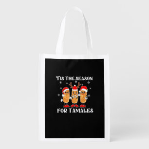 Tis Season For Tamales Mexican Christmas Modern Grocery Bag